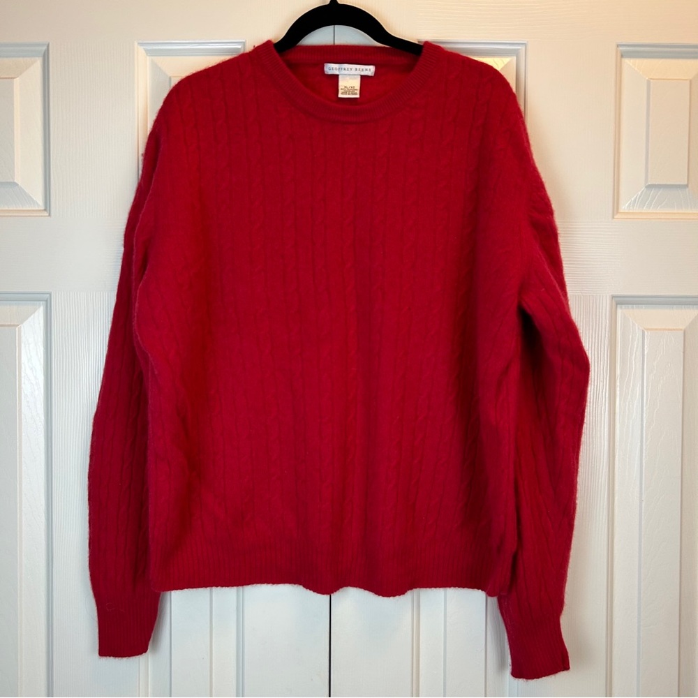 Vintage Geoffrey Beene 100% Cashmere Cable Knit Sweater
